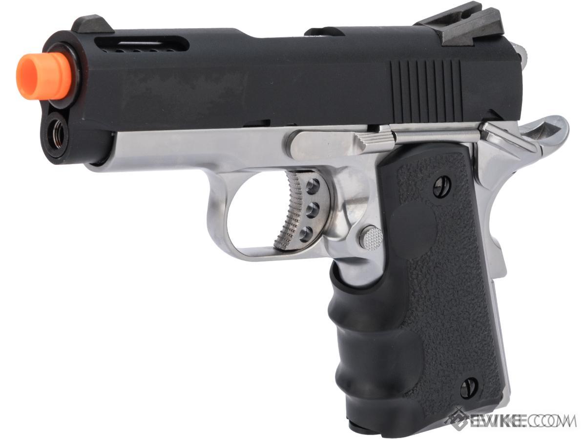 AW Custom NE10 Series 1911 Officer Size GBB  Corredera negra / Armazón plateado
