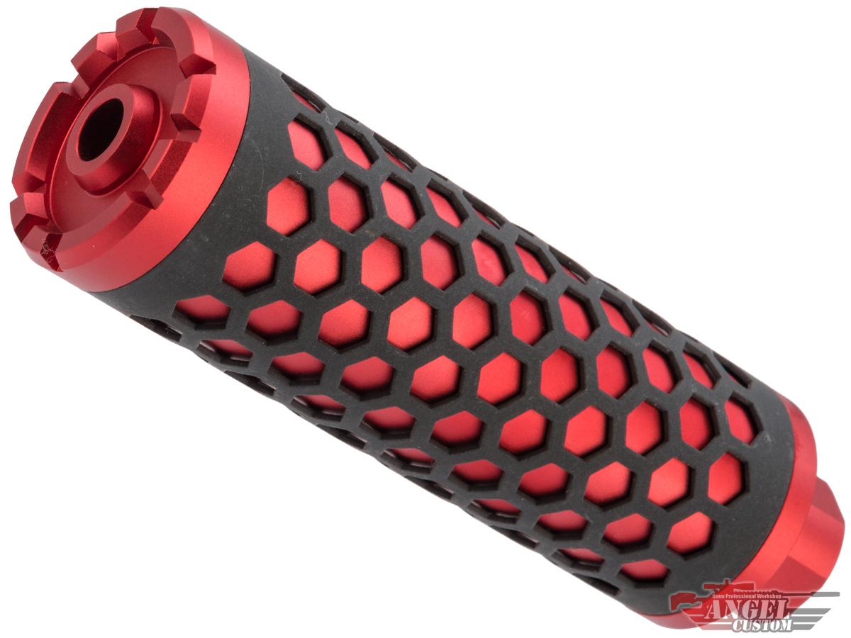 Angel Custom HIVE Airsoft Suppressor Barrel Extension (130 mm / 14 mm Neg. / Rojo)